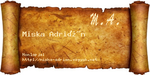 Miska Adrián névjegykártya